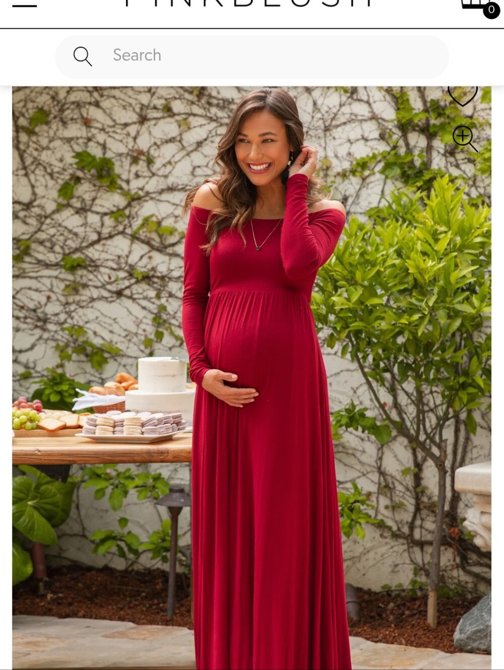 Maternity /Women's Long Sleeve Maternity Maxi Dress - Red/ Perfect Condition - Picture 2 of 4